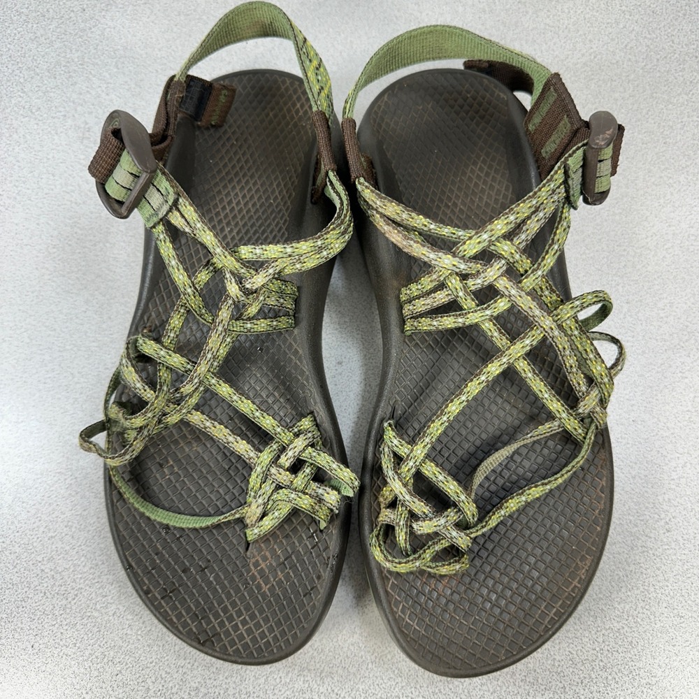 Chaco Women's 8 ZX/2 Classic Sandals Green Brown Strappy Hiking J105702 - Picture 5 of 7